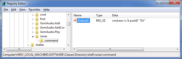 관리자 모드로 현재 위치에서 명령 프롬프트 실행하기 (Open command windows here as ...